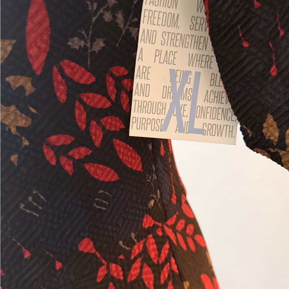 NWT!! ❤️🖤 LuLaRoe Black and Red Midi Dress with Gold Accents - Picture 5 of 7